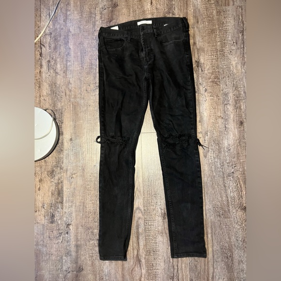 PacSun Black Stacked Skinny Denim Jeans Distressed | 32x32 - Picture 5 of 5